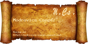 Modrovics Csegő névjegykártya